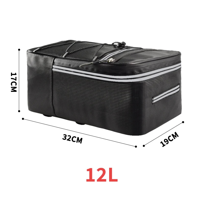 Sacoche Porte-Bagage Arrière Vélo Étanche 12L/15L - Simili Cuir — vue 20 — sacoche vélo | La Sacoche Vélo