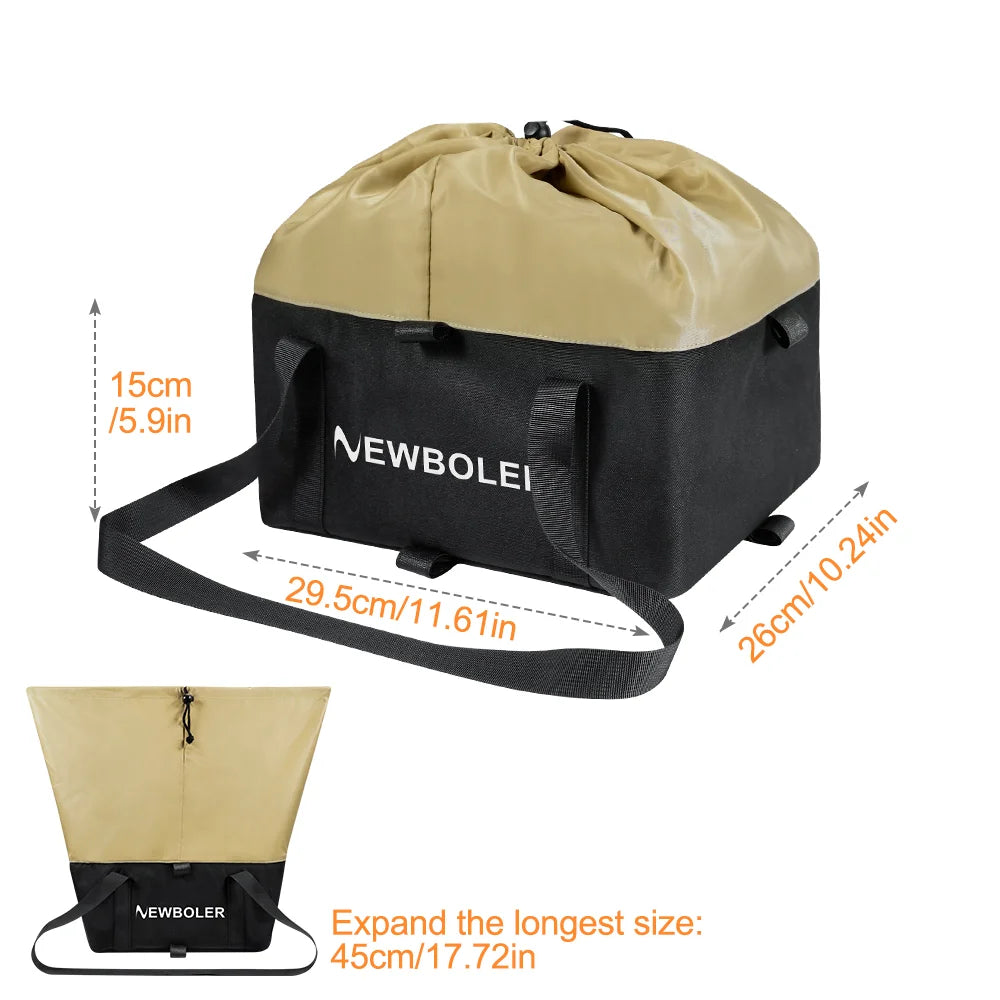 Panier Vélo Arrière en Fer NEWBOLER avec Sacoche Étanche - Grande Capacité 30kg