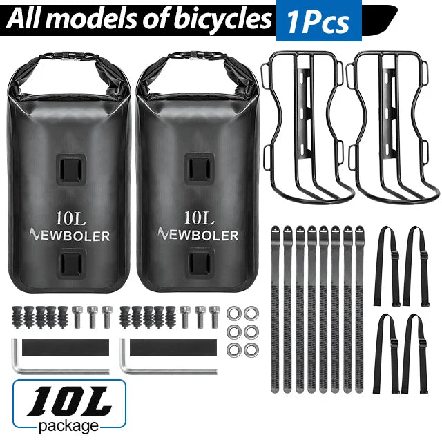 Sacoche Fourche Vélo Étanche 10L - Fixation Universelle NEWBOLER