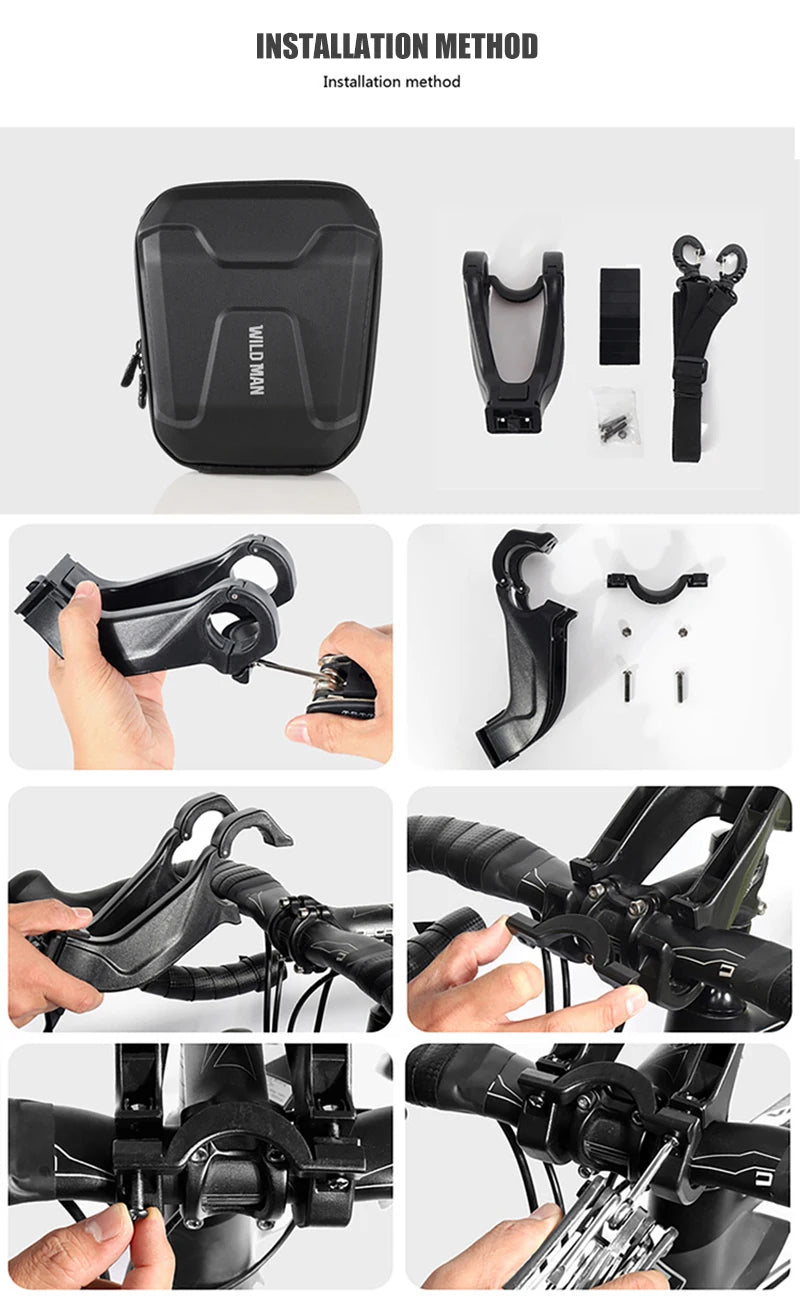 Sacoche Guidon Vélo WILD MAN E8 3L Coque Rigide Imperméable — vue 19 — sacoche vélo | La Sacoche Vélo