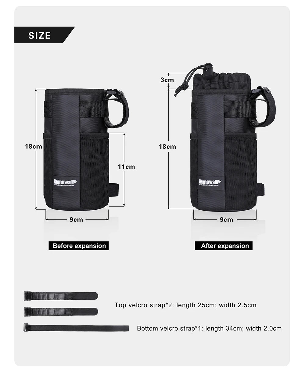 Sacoche Porte-Bidon Vélo Isotherme Rhinowalk pour Guidon — vue 19 — sacoche vélo | La Sacoche Vélo