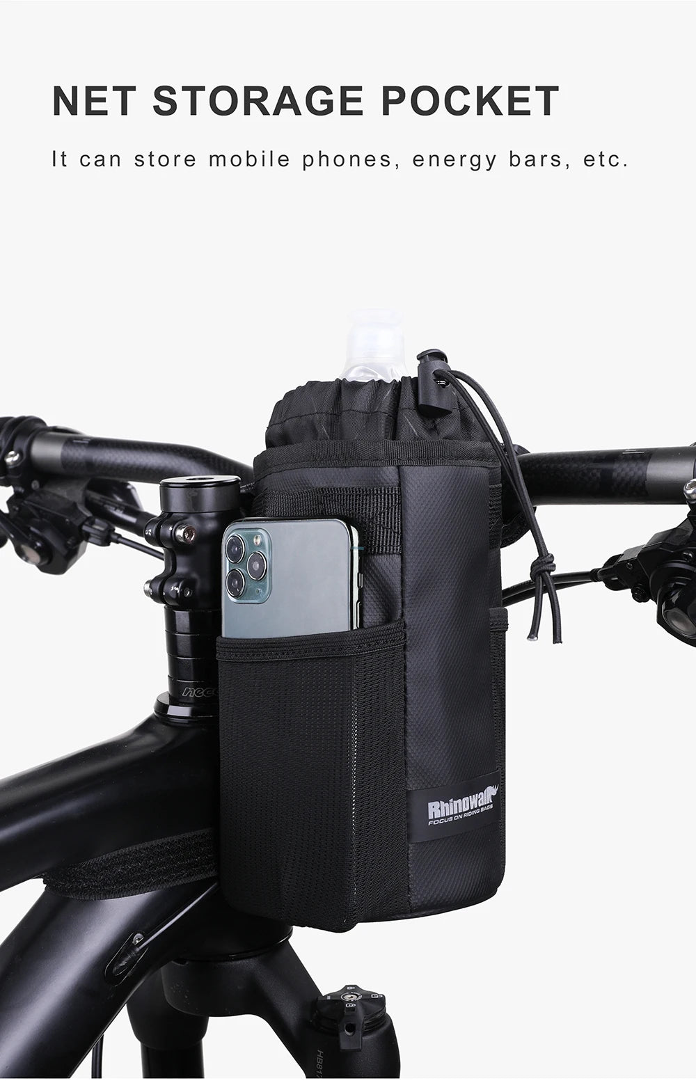 Sacoche Porte-Bidon Vélo Isotherme Rhinowalk pour Guidon — vue 12 — sacoche vélo | La Sacoche Vélo