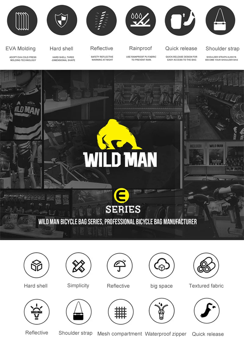 Sacoche Guidon Vélo WILD MAN E8 3L Coque Rigide Imperméable — vue 8 — sacoche vélo | La Sacoche Vélo