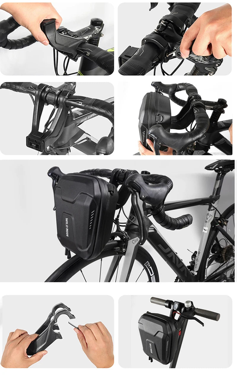 Sacoche Guidon Vélo WILD MAN E8 3L Coque Rigide Imperméable — vue 20 — sacoche vélo | La Sacoche Vélo