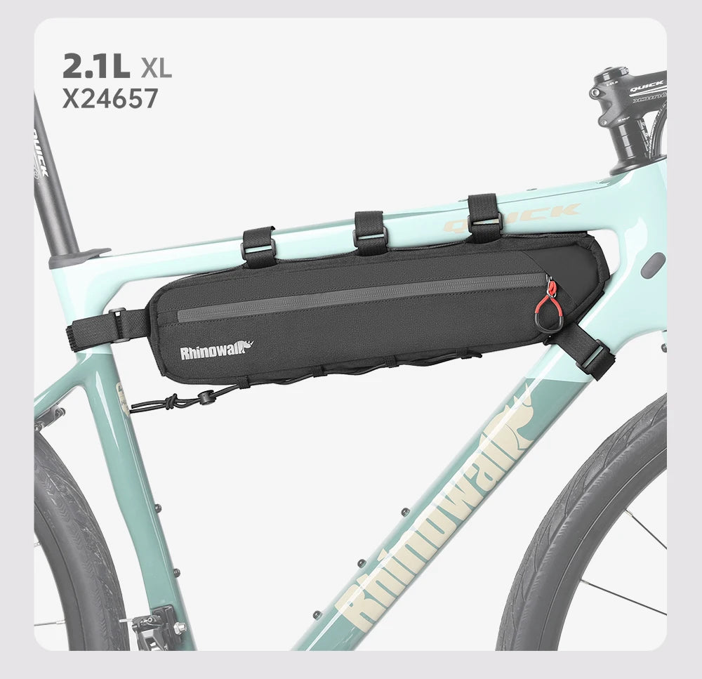Sacoche Cadre Vélo Rhinowalk 2.1L/2.7L - Triangle Résistant VTT Route Gravel