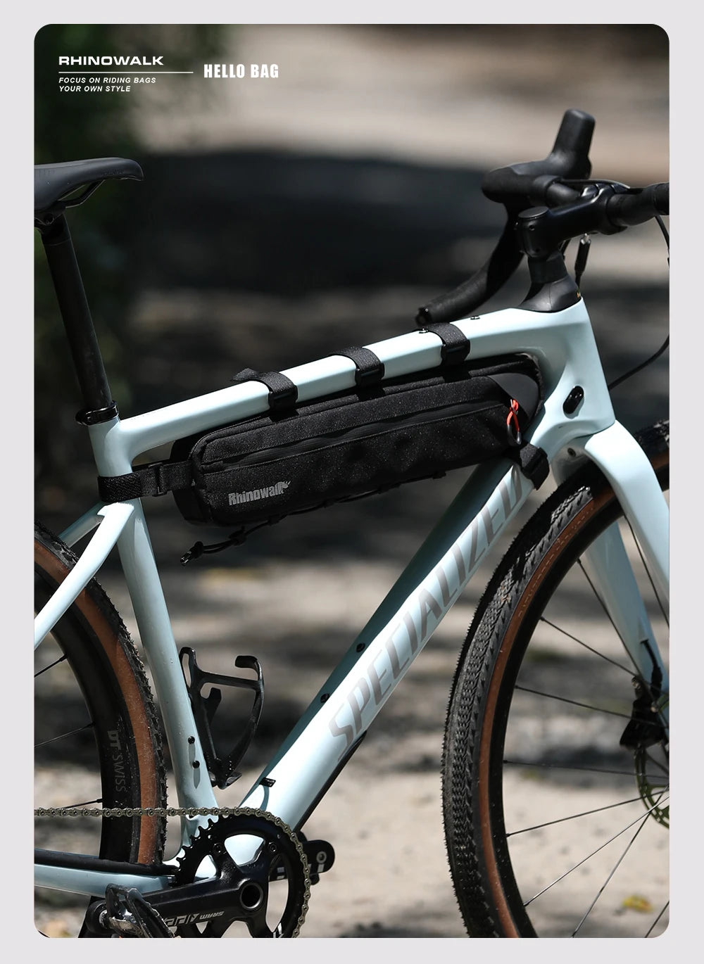 Sacoche Cadre Vélo Rhinowalk 2.1L/2.7L - Triangle Résistant VTT Route Gravel