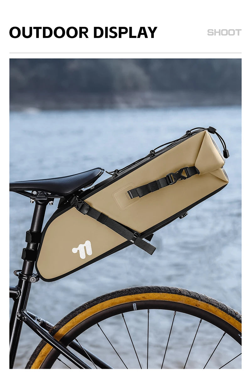 Sacoche de Selle Vélo WEST BIKING 10L-14L Étanche et Pliable