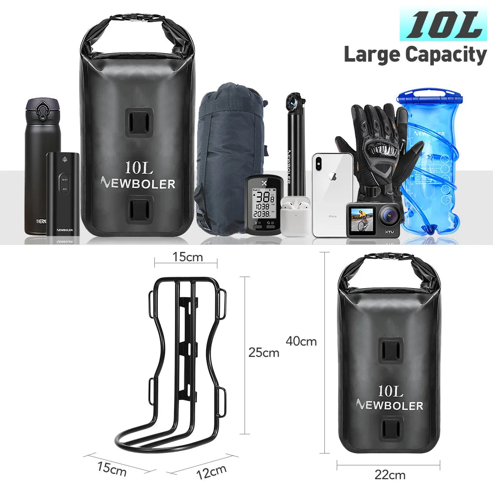 Sacoche Fourche Vélo Étanche 10L - Fixation Universelle NEWBOLER — vue 5 — sacoche vélo | La Sacoche Vélo
