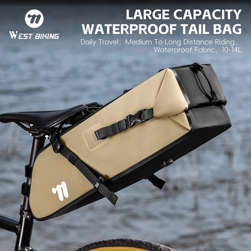 Sacoche de Selle Vélo WEST BIKING 10L-14L Étanche et Pliable — vue 2 — sacoche vélo | La Sacoche Vélo