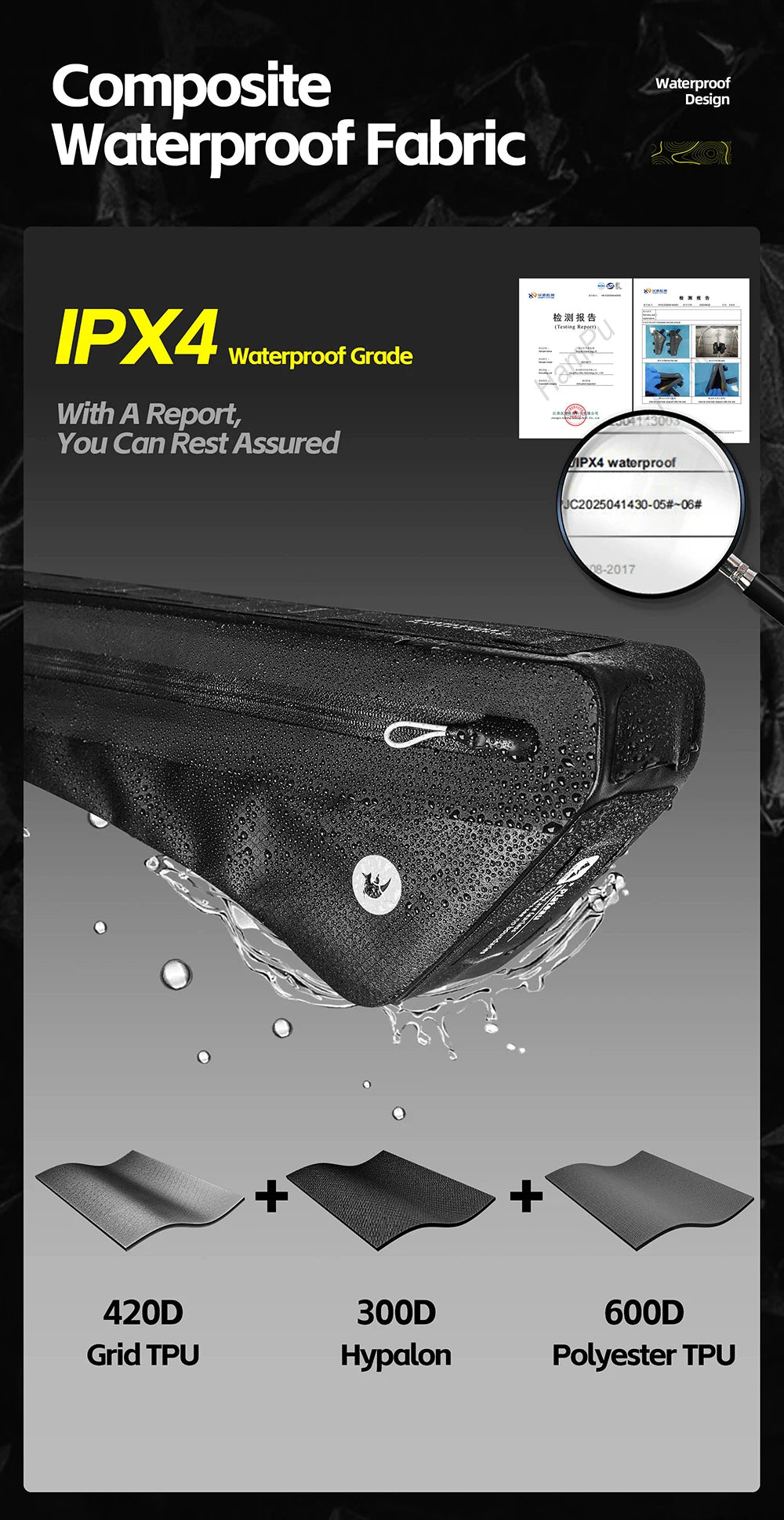 Sacoche Cadre Vélo Rhinowalk Imperméable - Triangle Tube Inférieur — vue 11 — sacoche vélo | La Sacoche Vélo