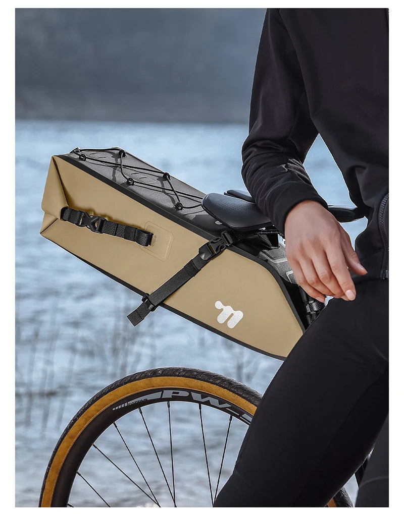 Sacoche de Selle Vélo WEST BIKING 10L-14L Étanche et Pliable