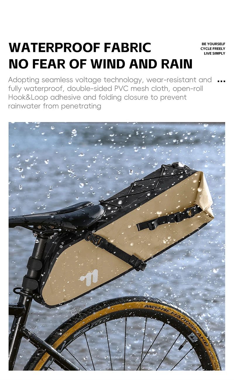 Sacoche de Selle Vélo WEST BIKING 10L-14L Étanche et Pliable — vue 15 — sacoche vélo | La Sacoche Vélo