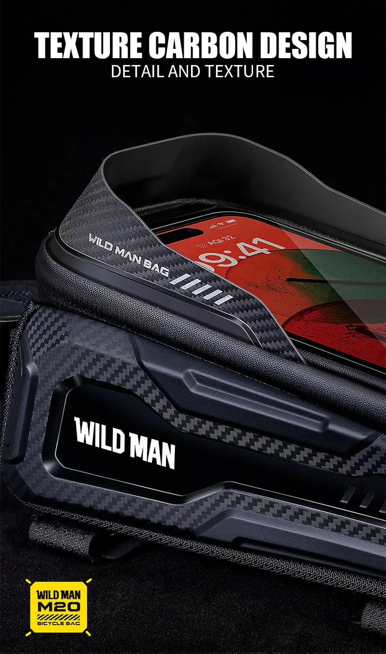 Sacoche Cadre VTT WILD MAN M20 Rigide avec Écran Tactile Étanche — vue 14 — sacoche vélo | La Sacoche Vélo
