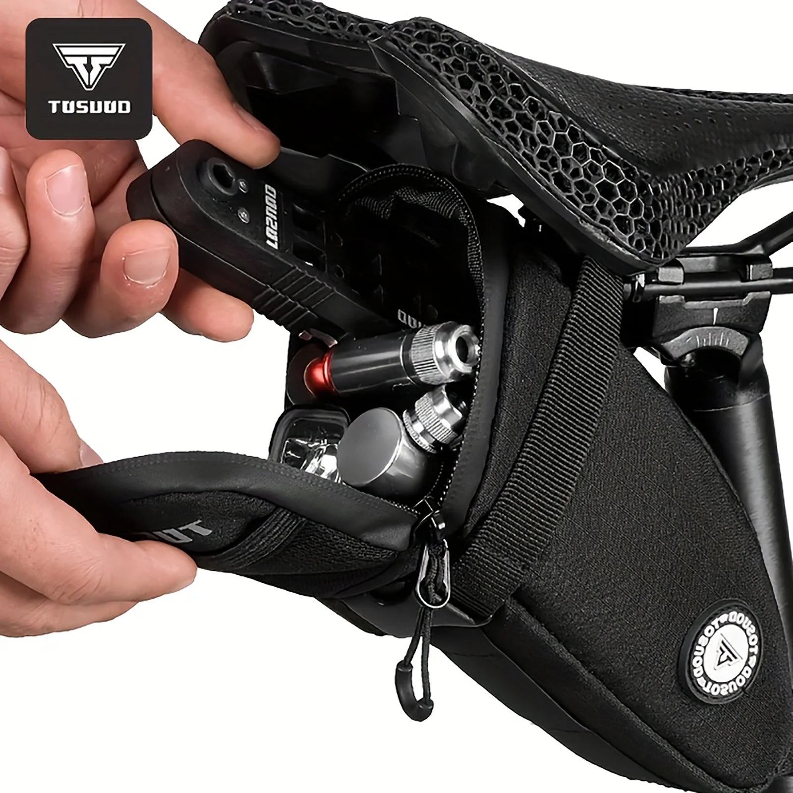Sacoche de Selle Vélo TOSUOD Étanche et Réfléchissante - 64g — vue 2 — sacoche vélo | La Sacoche Vélo