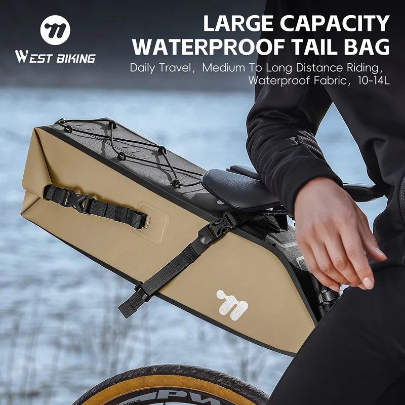 Sacoche de Selle Vélo WEST BIKING 10L-14L Étanche et Pliable — sacoche vélo | La Sacoche Vélo