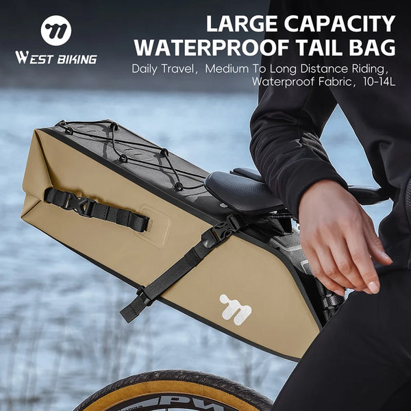 Sacoche de Selle Vélo WEST BIKING 10L-14L Étanche et Pliable — sacoche vélo | La Sacoche Vélo