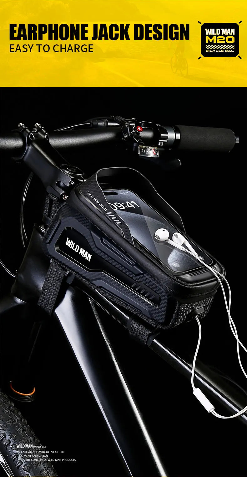 Sacoche Cadre VTT WILD MAN M20 Rigide avec Écran Tactile Étanche — vue 20 — sacoche vélo | La Sacoche Vélo