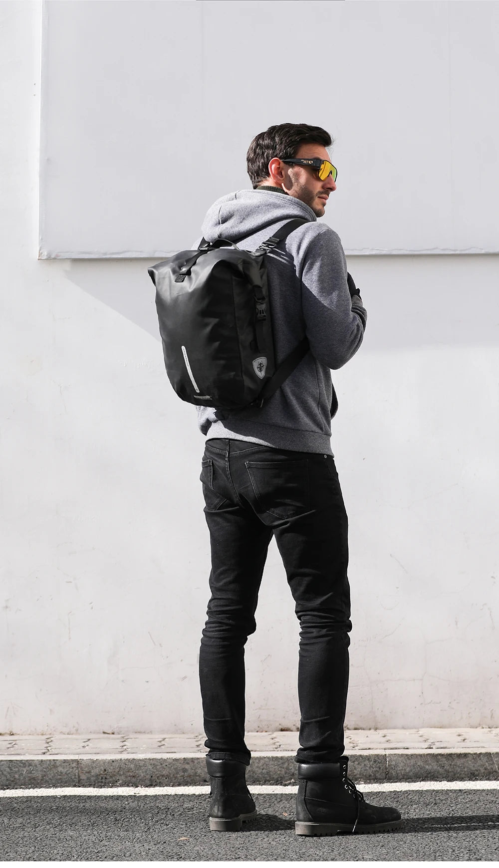 Sacoche Vélo Porte-Bagages Rhinowalk 20L Étanche Convertible Sac à Dos