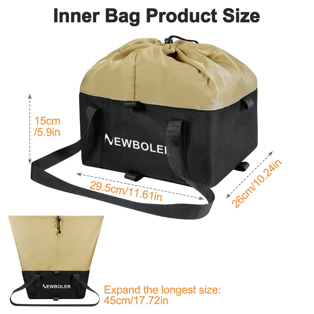 Panier Vélo Arrière en Fer NEWBOLER avec Sacoche Étanche - Grande Capa — vue 3 — sacoche vélo | La Sacoche Vélo