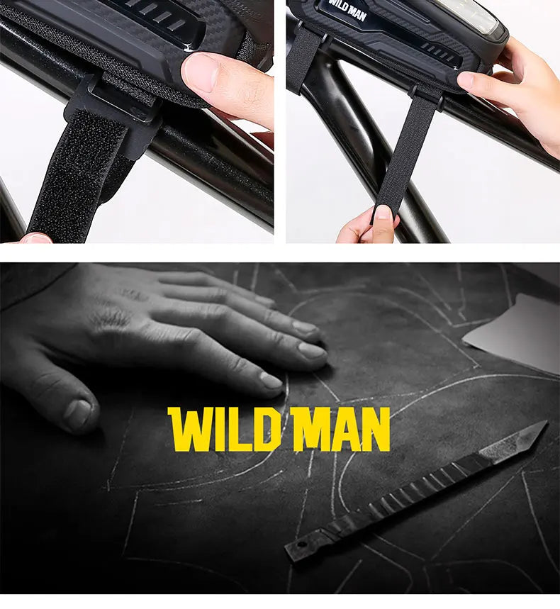 Sacoche Cadre VTT WILD MAN M20 Rigide avec Écran Tactile Étanche