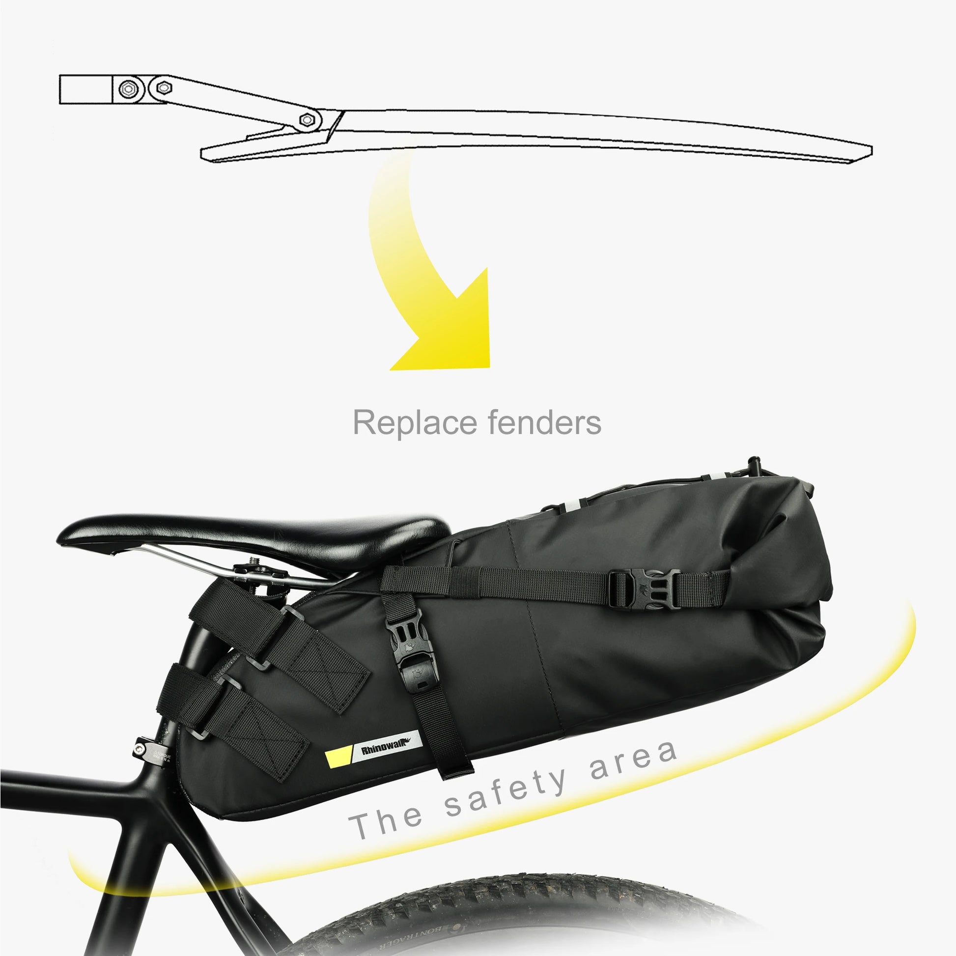 Sacoche de Selle Vélo Rhinowalk 13L avec Stabilisateur - Étanche — vue 6 — sacoche vélo | La Sacoche Vélo