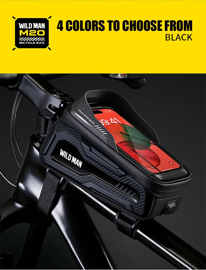 Sacoche Cadre VTT WILD MAN M20 Rigide avec Écran Tactile Étanche