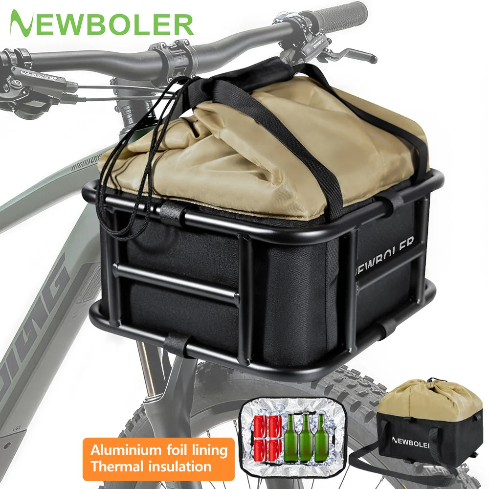 Panier Vélo Arrière en Fer NEWBOLER avec Sacoche Étanche - Grande Capa — sacoche vélo | La Sacoche Vélo