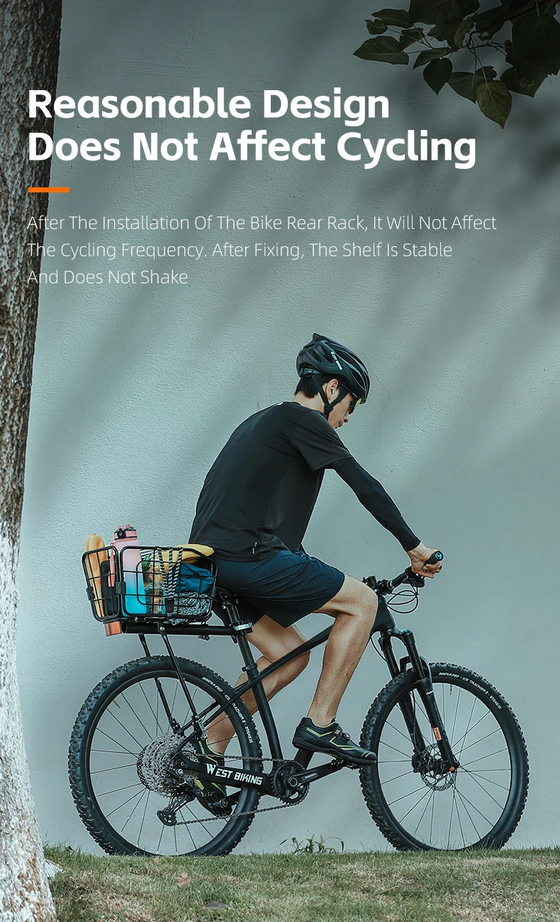 Porte-Bagage Arrière Vélo WEST BIKING avec Panier - Fixation Rapide 75kg