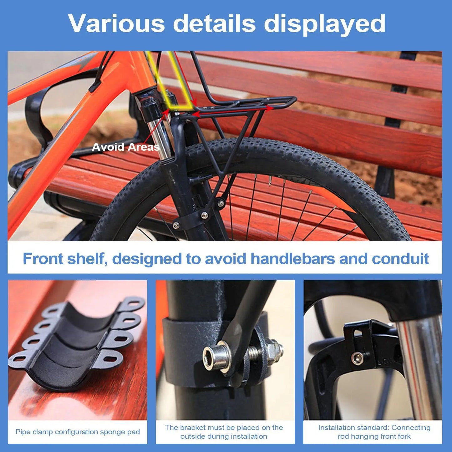 Panier Vélo Avant en Fil Métallique - Aluminium avec Fixation Guidon — vue 14 — sacoche vélo | La Sacoche Vélo