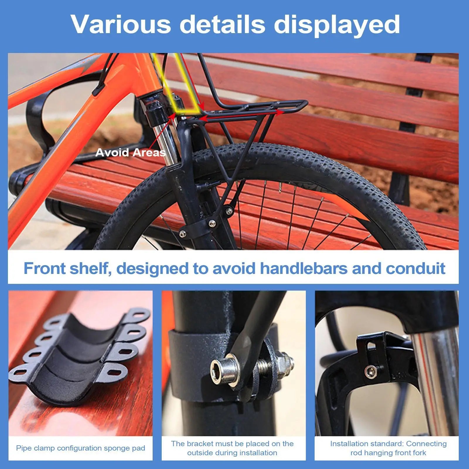 Panier Vélo Avant en Fil Métallique - Aluminium avec Fixation Guidon — vue 14 — sacoche vélo | La Sacoche Vélo