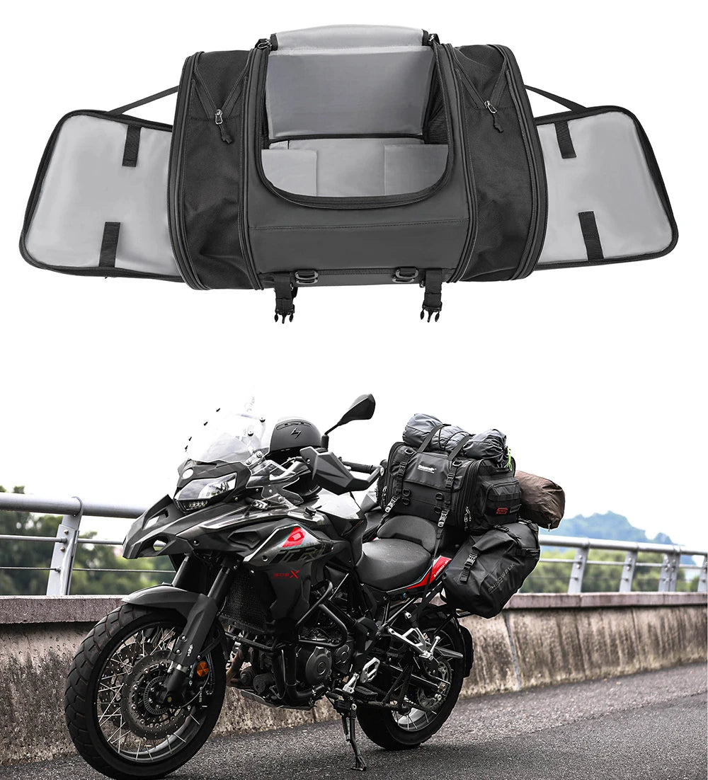 Sacoche Moto Rhinowalk Étanche 19L-80L Extensible - Sac Arrière