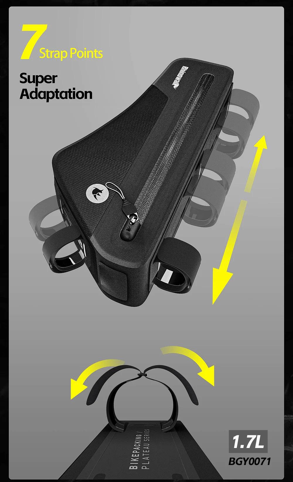 Sacoche Cadre Vélo Rhinowalk Imperméable - Triangle Tube Inférieur — vue 19 — sacoche vélo | La Sacoche Vélo