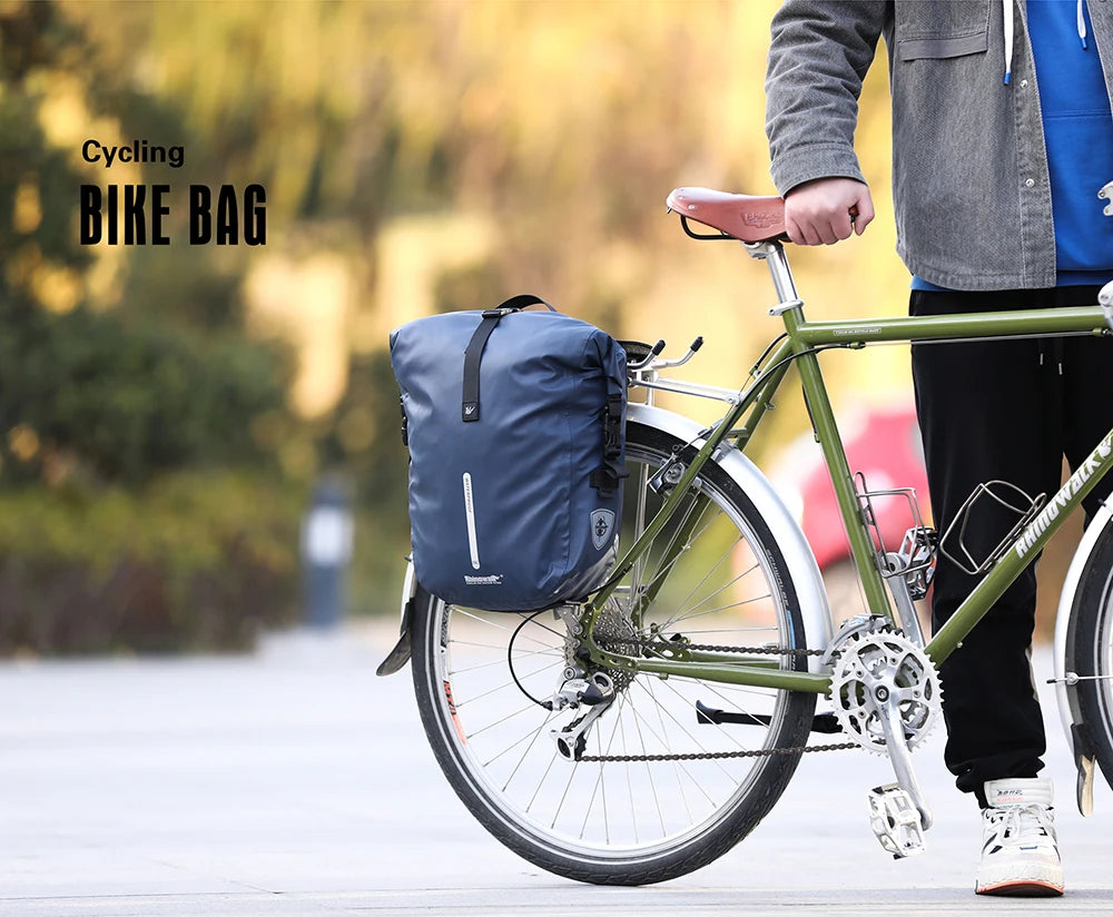 Sacoche Vélo Porte-Bagages Rhinowalk 20L Étanche Convertible Sac à Dos — vue 15 — sacoche vélo | La Sacoche Vélo
