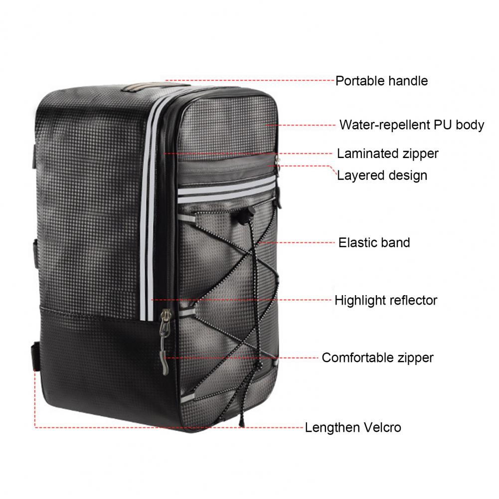 Sacoche Porte-Bagage Arrière Vélo Étanche 12L/15L - Simili Cuir — vue 8 — sacoche vélo | La Sacoche Vélo