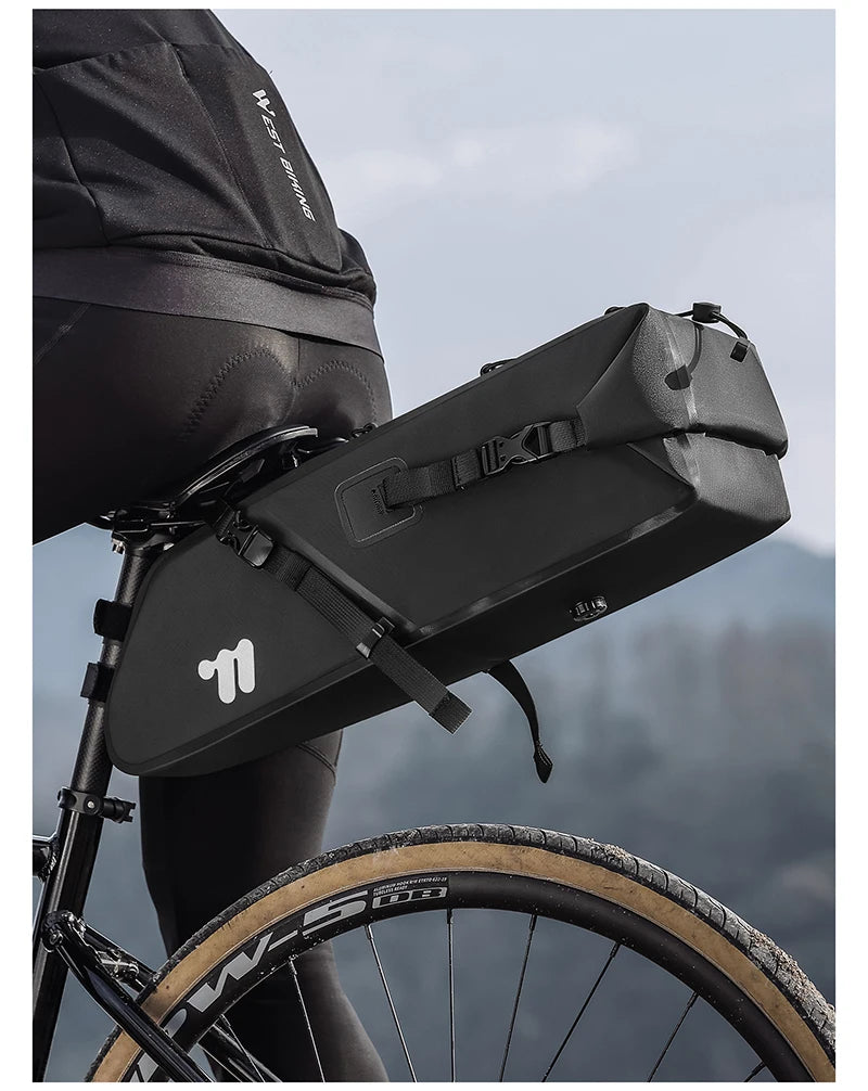 Sacoche de Selle Vélo WEST BIKING 10L-14L Étanche et Pliable