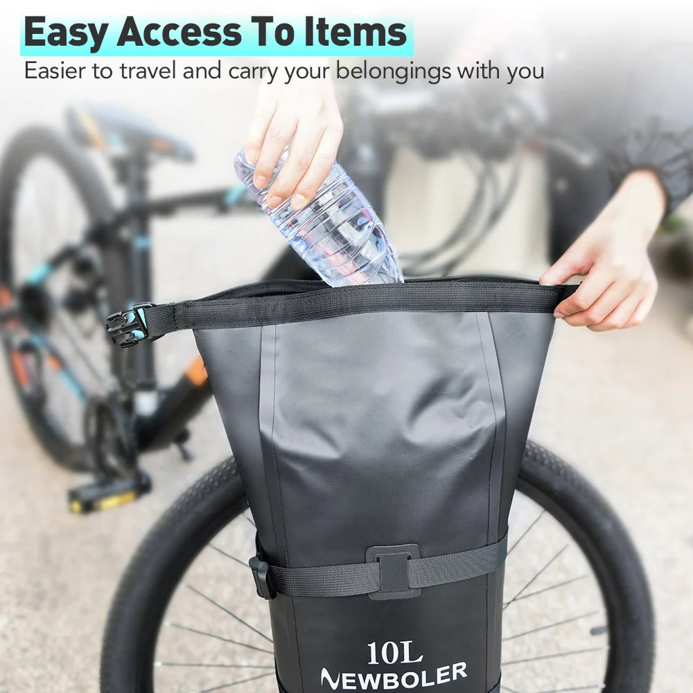 Sacoche Fourche Vélo Étanche 10L - Fixation Universelle NEWBOLER — vue 9 — sacoche vélo | La Sacoche Vélo