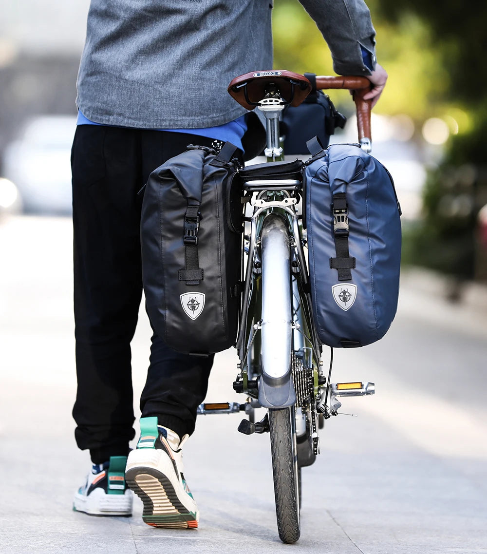 Sacoche Vélo Porte-Bagages Rhinowalk 20L Étanche Convertible Sac à Dos