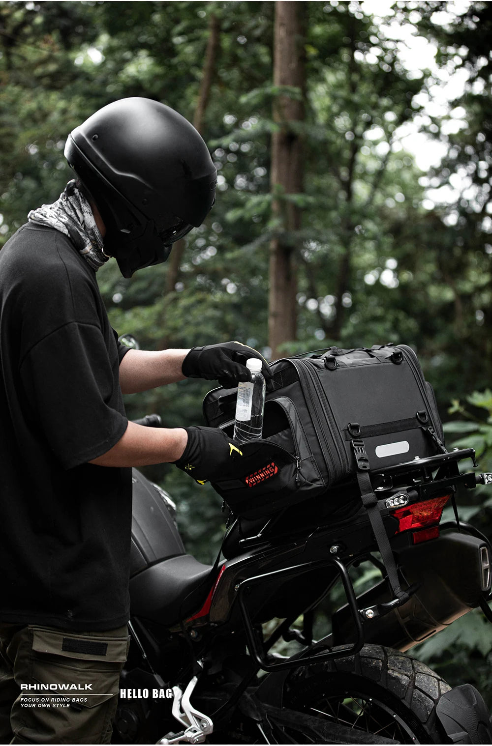 Sacoche Moto Rhinowalk Étanche 19L-80L Extensible - Sac Arrière — vue 10 — sacoche vélo | La Sacoche Vélo