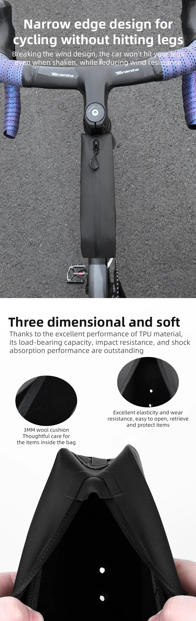 Sacoche Guidon Vélo ESLNF - Coque Rigide Étanche Grande Capacité — vue 15 — sacoche vélo | La Sacoche Vélo