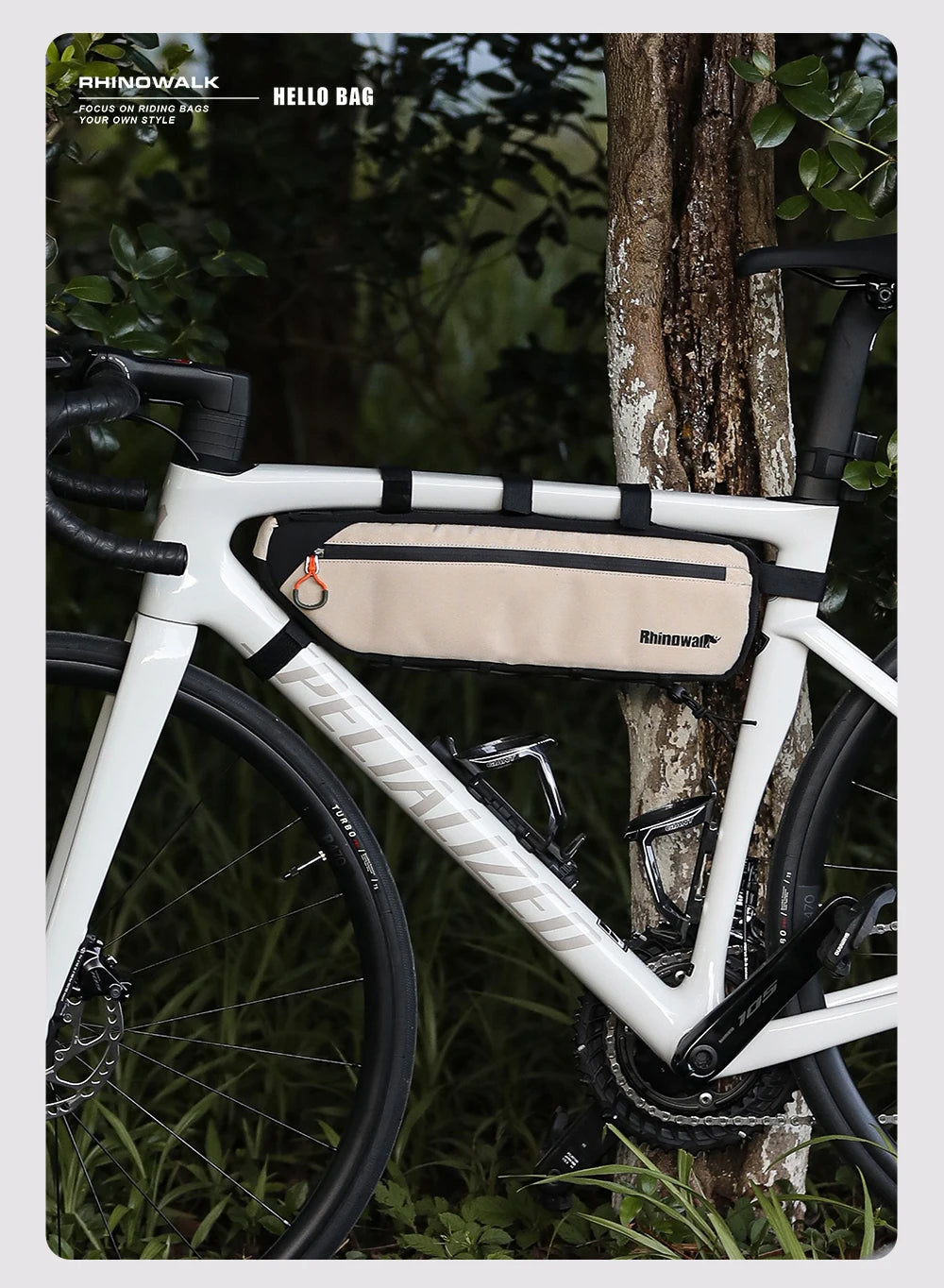 Sacoche Cadre Vélo Rhinowalk 2.1L/2.7L - Triangle Résistant VTT Route Gravel