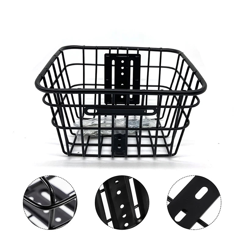 Panier Vélo Pliable en Fer Noir – Fixation Guidon Sans Outils — vue 8 — sacoche vélo | La Sacoche Vélo