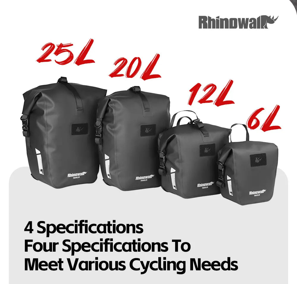 Sacoche Vélo Rhinowalk Étanche – Porte-Bagages Double Latérale — vue 9 — sacoche vélo | La Sacoche Vélo
