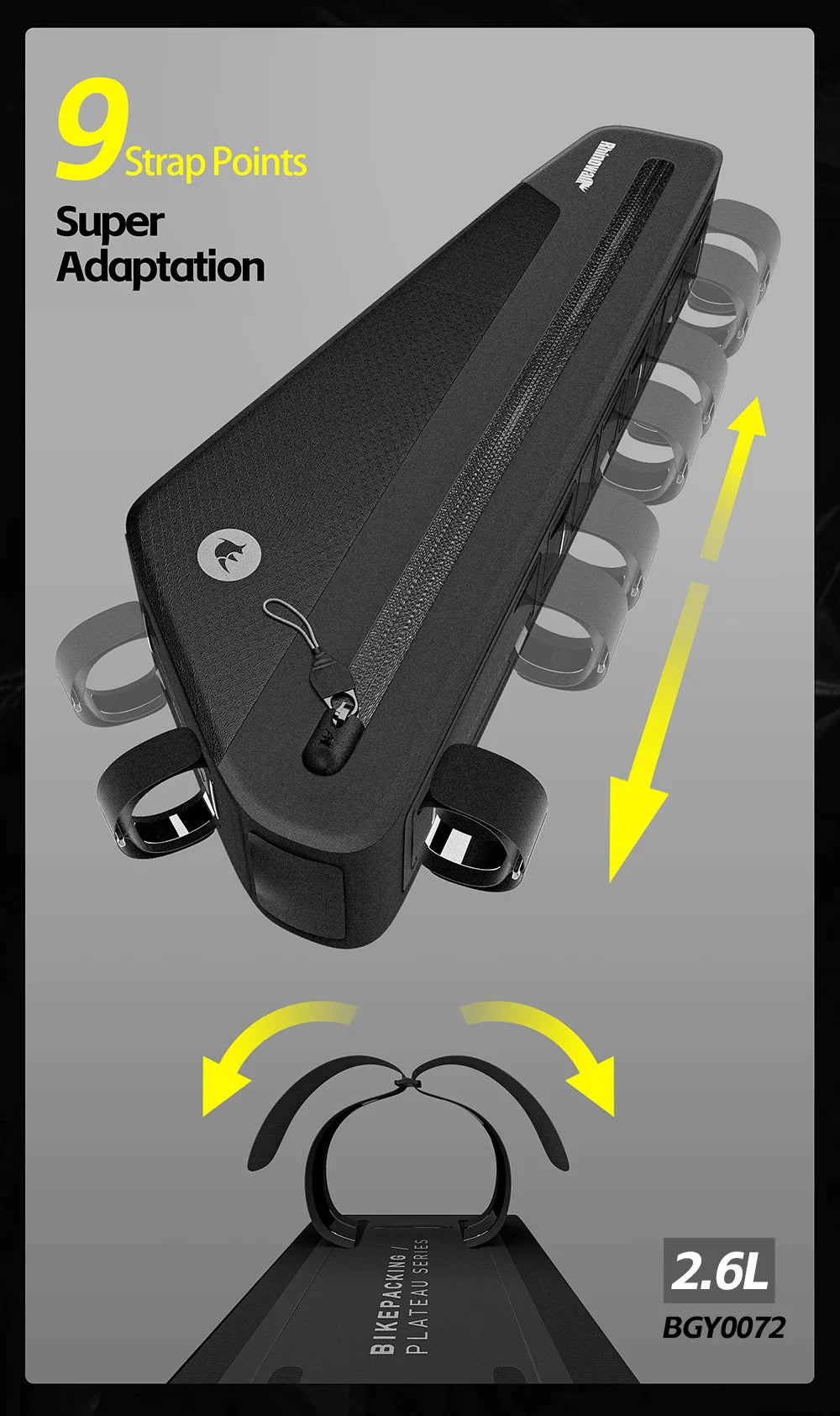 Sacoche Cadre Vélo Rhinowalk Imperméable - Triangle Tube Inférieur — vue 20 — sacoche vélo | La Sacoche Vélo