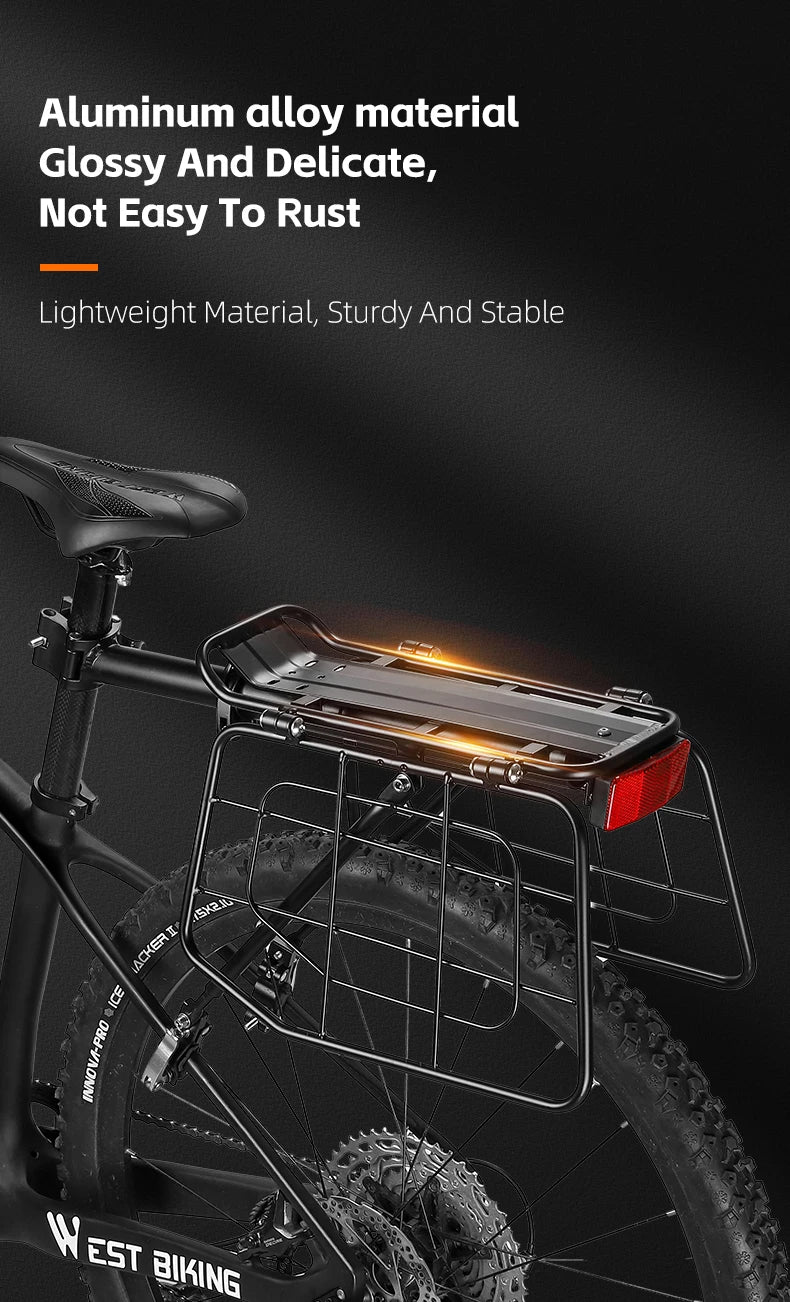 Porte-Bagage Arrière Vélo WEST BIKING avec Panier - Fixation Rapide 75 — vue 18 — sacoche vélo | La Sacoche Vélo