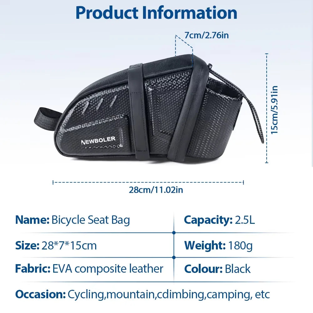 Sacoche de Selle Vélo Étanche 2,5L avec Porte-Bidon et Bandes Réfléchi — vue 2 — sacoche vélo | La Sacoche Vélo