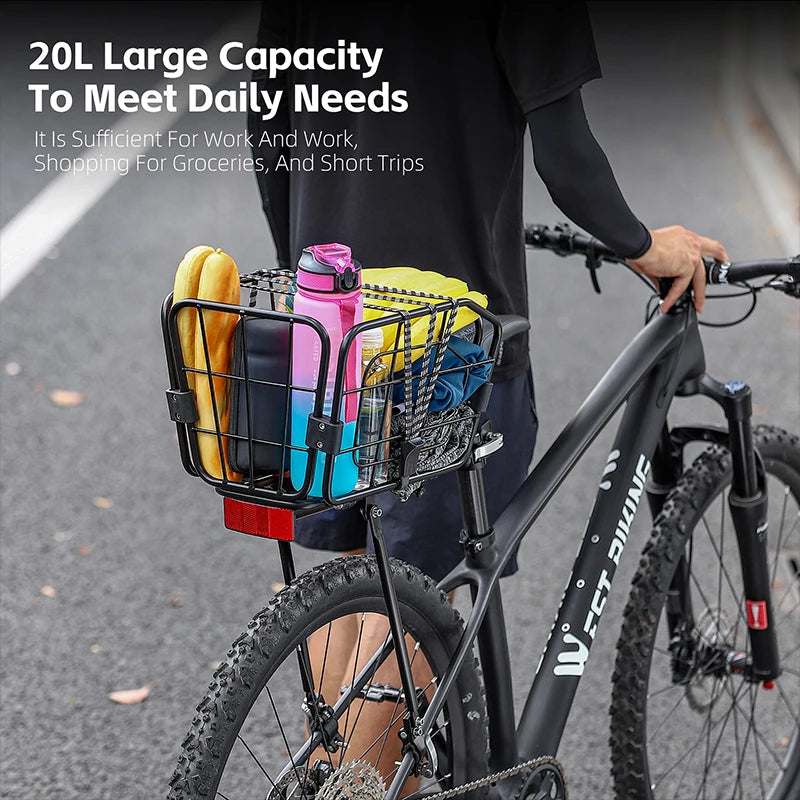Porte-Bagage Arrière Vélo WEST BIKING avec Panier - Fixation Rapide 75 — vue 2 — sacoche vélo | La Sacoche Vélo