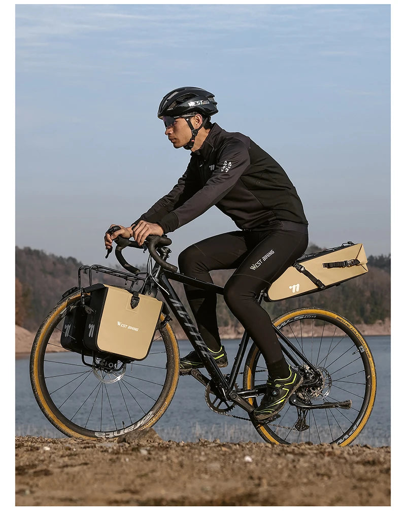 Sacoche de Selle Vélo WEST BIKING 10L-14L Étanche et Pliable