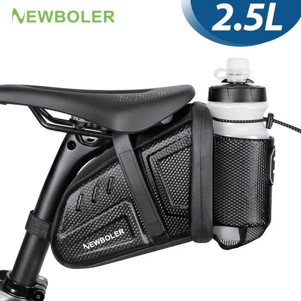 Sacoche de Selle Vélo Étanche 2,5L avec Porte-Bidon et Bandes Réfléchi — sacoche vélo | La Sacoche Vélo