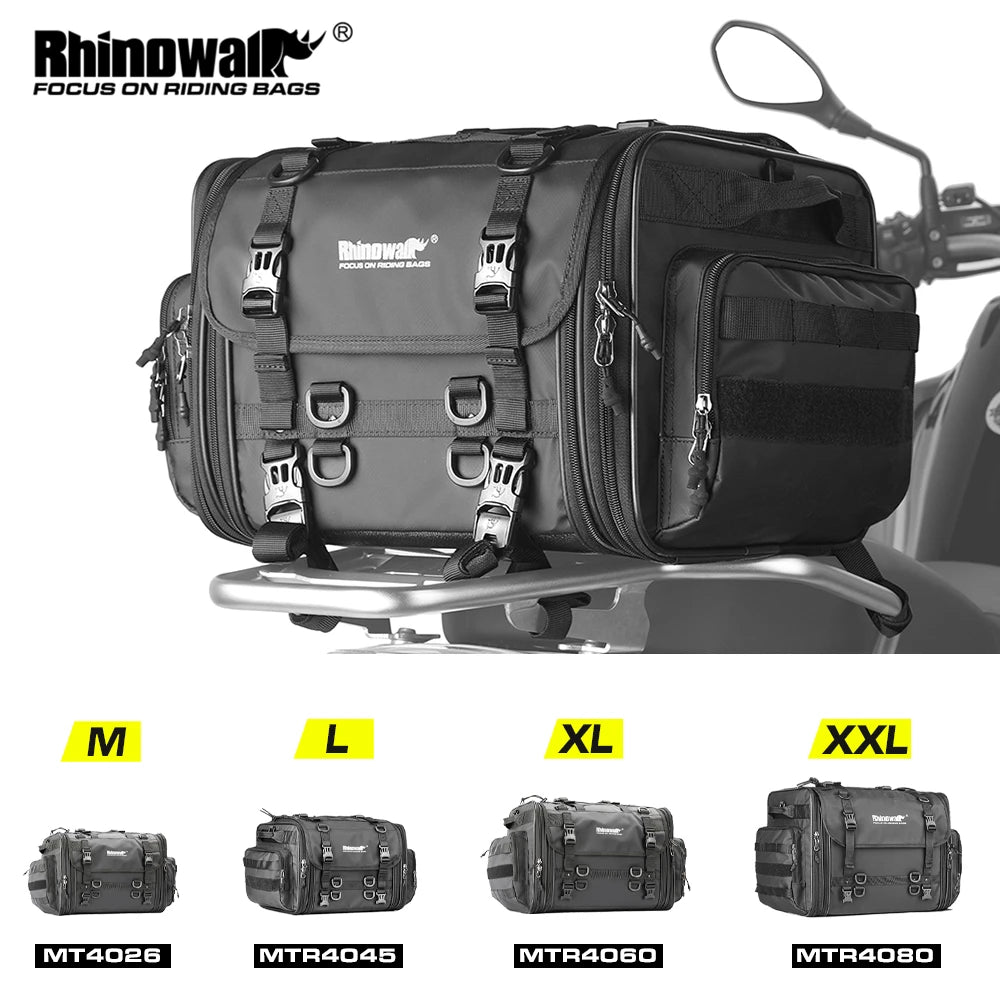 Sacoche Moto Rhinowalk Étanche 19L-80L Extensible - Sac Arrière — sacoche vélo | La Sacoche Vélo