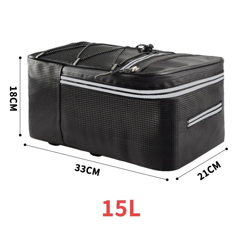 Sacoche Porte-Bagage Arrière Vélo Étanche 12L/15L - Simili Cuir — vue 19 — sacoche vélo | La Sacoche Vélo